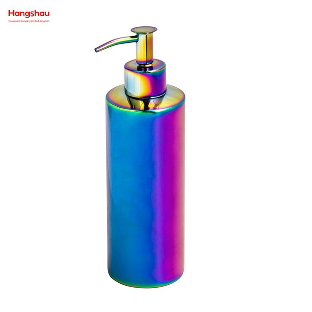 Pulido Galvanoplastia Color del arco iris Accesorios de baño Juego de lujo Dispensador de jabón familiar de lujo Soporte para cepillo de dientes Vaso Jabonera Soporte para cepillo de baño Cerámica 