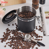 Contenedor de almacenamiento de alimentos secos, recipiente sellado al vacío para almacenamiento de alimentos, bote hermético de café negro de acero inoxidable