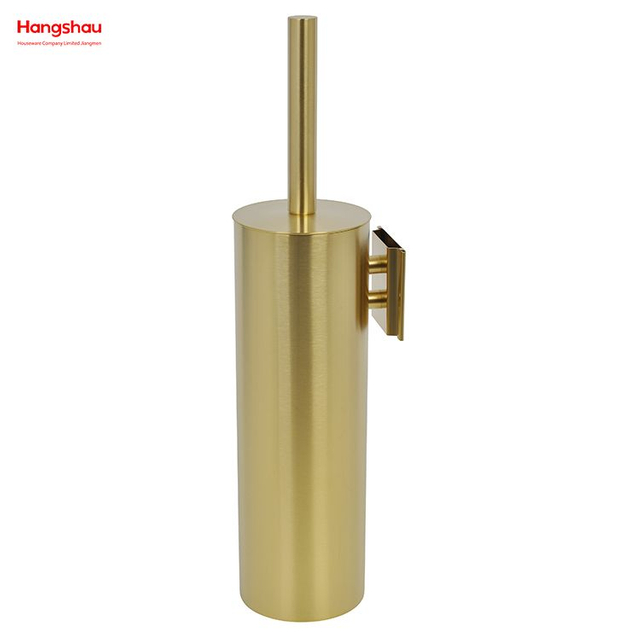 Pulverización de laca dorada Batio de acero inoxidable para el baño de acero inoxidable 304 Soporte de cepillo para el inodoro montado en la pared