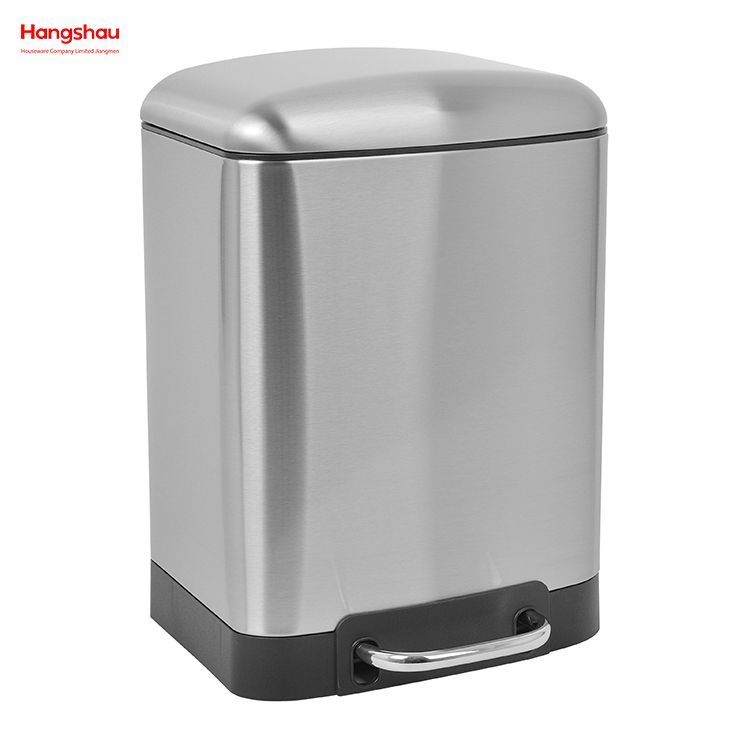 Papelera nórdica de acero inoxidable para el hogar, 6L, para Hotel, baño, papelera de Metal, papelera con Pedal, papeleras de reciclaje