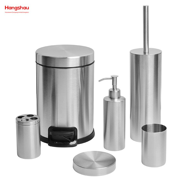 Dispensador completo de botellas de loción para baño de acero inoxidable, bomba de espuma, botella de jabón, accesorios de baño, juego de lujo 