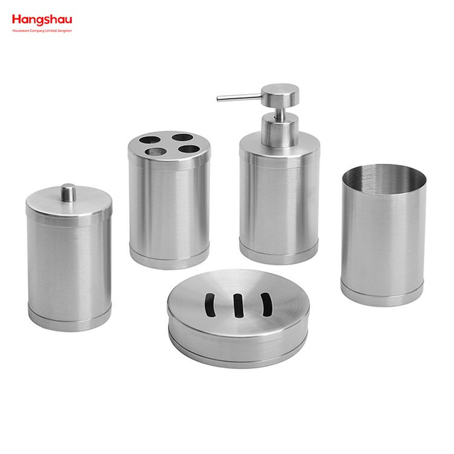 Dispensador de botellas de loción para baño, bomba de espuma, botella de jabón de acero inoxidable, accesorios completos de baño, juego de lujo 