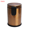 Hogar Baño Acero Inoxidable Cepillado Y Laca De Bronce Pulverización Contenedor De Basura Con Pedal De 3L Con Tapa Que Se Cierra Lenta Y Silencio Contenedor De Basura Redondo Contenedor De Basura