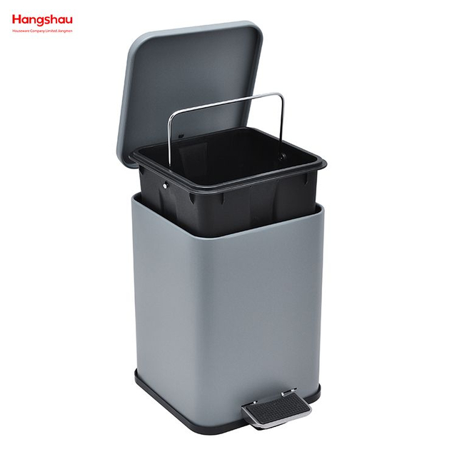 Bote de basura para baño cuadrado de 5L, cubo de basura de estilo moderno, cubo de basura con recubrimiento en polvo de metal, cubo de basura con Pedal para el hogar, cubos de basura para cubo de basura interior 