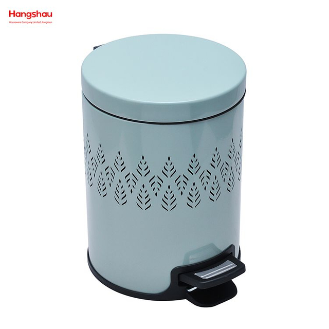 Cubo de basura con Pedal para el hogar, cubo de basura con recubrimiento en polvo de 5L, cubo de basura para interior, cubo de basura para baño, cubo de basura de estilo moderno de Metal 