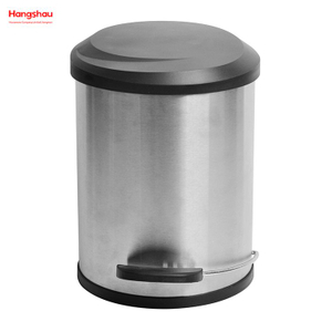Cubo de basura de 5L, productos para el hogar, cubo de basura con Pedal de acero inoxidable con cubierta de plástico que se cierra lenta y silenciosamente, cubo de basura redondo 