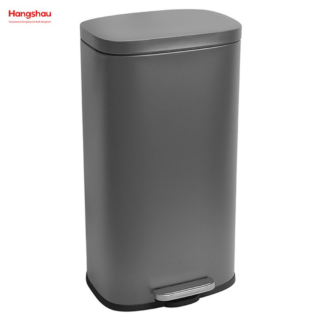 Cafetería de 30 litros, cubo de basura con pedal de cierre silencioso rectangular colorido personalizado, vestíbulo, cubo de basura de acero inoxidable para residuos de cocina, cubo de basura de oficina