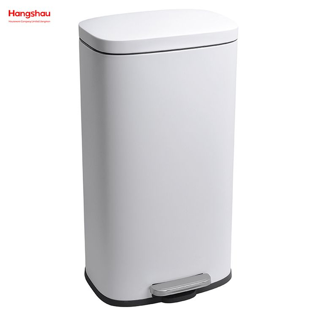 30L Hoteles Cafetería Personalizado Colorido Rectangular Cierre Silencioso Pedal Cubo de Basura Vestíbulo Contenedor de Basura de Acero Inoxidable Para Residuos de Cocina Bote de Basura de Oficina