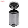 Cubo de basura con pedal redondo de acero inoxidable de 3 litros, cubo interior para baño doméstico, cubo de basura con pedal para uso en oficina y cocina, cubos de basura, cubo de basura