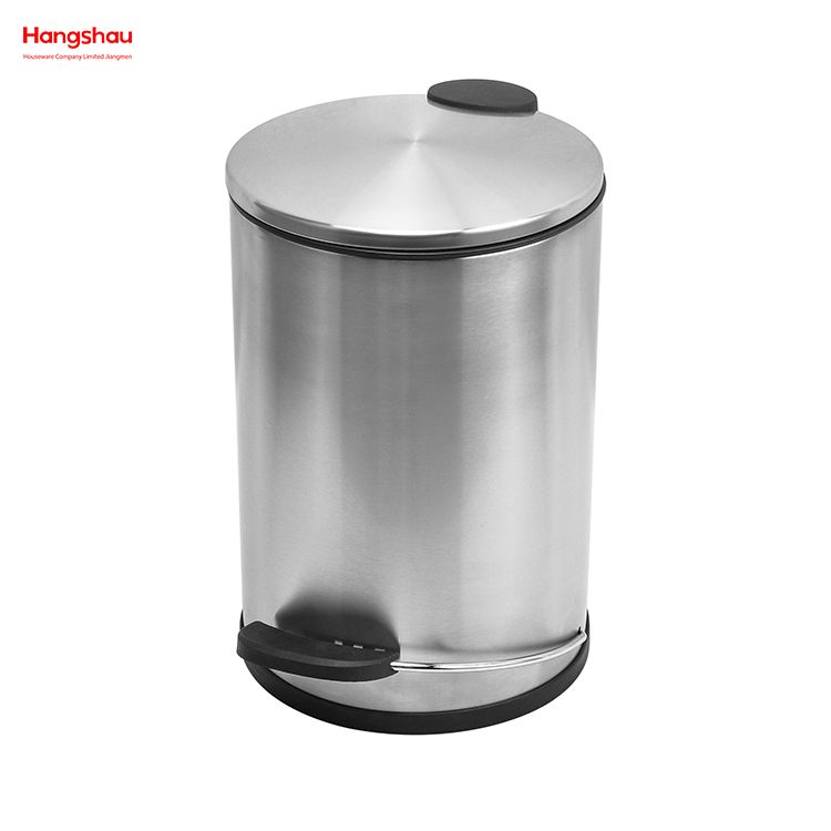 Bote de basura de metal para baño con diseño de patente de 7L Contenedor de basura de cocina de alimentos de acero inoxidable de alta calidad con pedal Bote de basura Contenedores de polvo Contenedor de basura con pedal para el hogar para bote de basura interior Pedal 