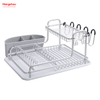 Soporte de aluminio de doble cubierta para cocina, estante para platos, portavasos, estante para platos de aleación, organizador para fregadero, bandeja de secado de Metal
