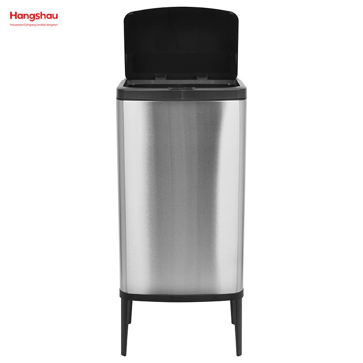 Cubo de basura de cocina inteligente de acero inoxidable, 55L, cubo de basura de inducción, Sensor automático, cubo de basura de plástico 