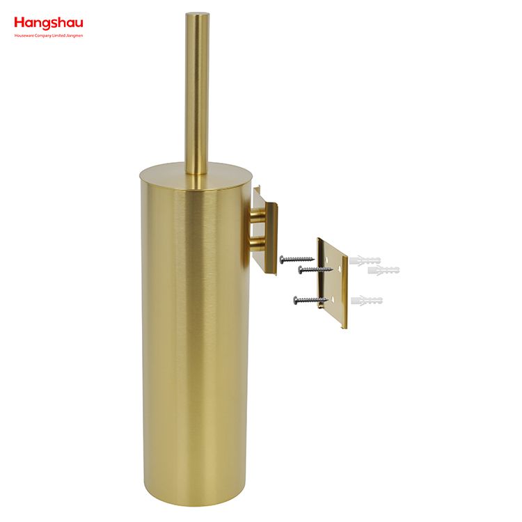 Pulverización de laca dorada Batio de acero inoxidable para el baño de acero inoxidable 304 Soporte de cepillo para el inodoro montado en la pared