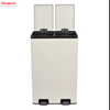 Bin de basura de cocina Reciclaje de dos compartimentos Pedal de residuos Bin 60L (30L+30L) Bin de reciclaje rectangular