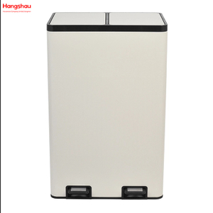 Bin de basura de cocina Reciclaje de dos compartimentos Pedal de residuos Bin 60L (30L+30L) Bin de reciclaje rectangular