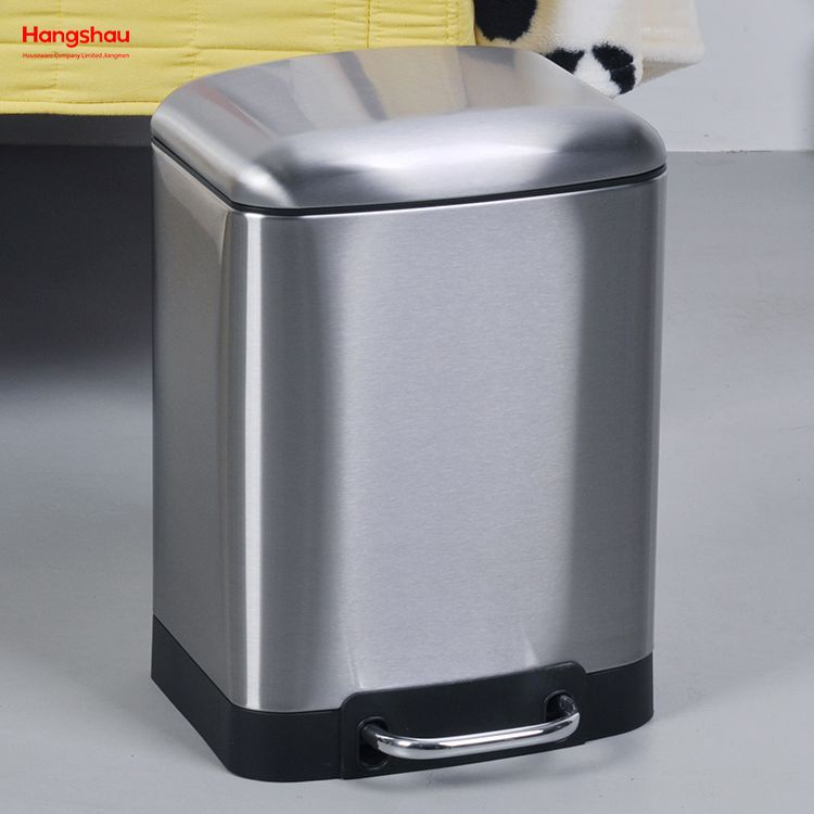 Papelera nórdica de acero inoxidable para el hogar, 6L, para Hotel, baño, papelera de Metal, papelera con Pedal, papeleras de reciclaje