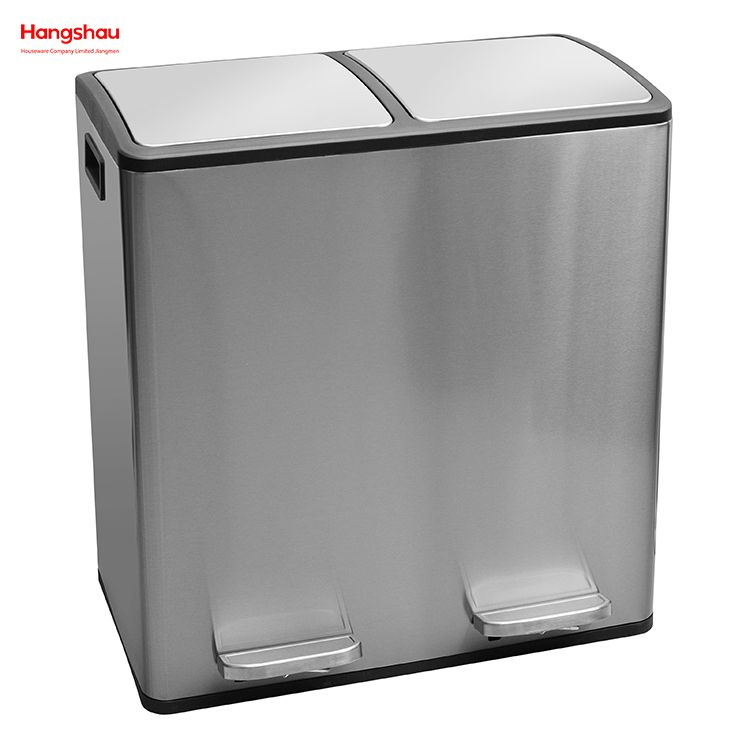 60L Residuos Cafetería Clasificación Contenedores De Basura Sellado Y Prevención De Olores Acero Inoxidable Protección Del Medio Ambiente Clasificación Bote De Basura Clasificación De Basura De Cocina