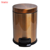 Hogar Baño Acero Inoxidable Cepillado Y Laca De Bronce Pulverización Contenedor De Basura Con Pedal De 3L Con Tapa Que Se Cierra Lenta Y Silencio Contenedor De Basura Redondo Contenedor De Basura
