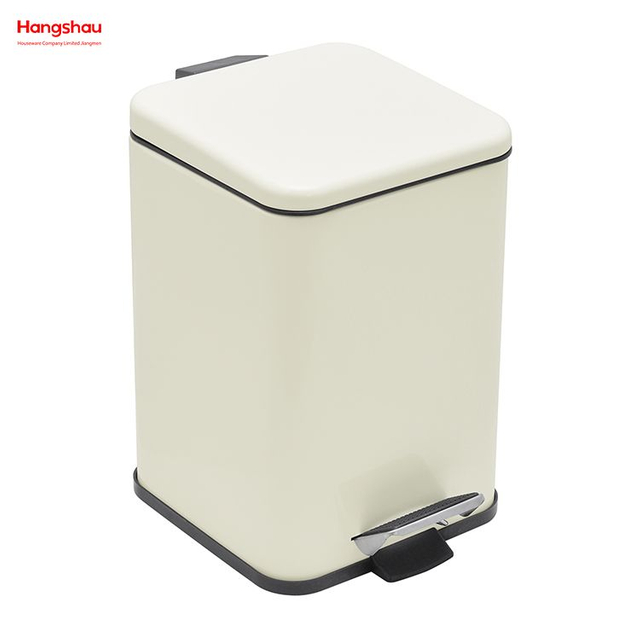 Cubo de basura cuadrado de 5L para baño, cubo de basura de estilo moderno, cubo de basura, cubos de basura para interior, cubo de basura, recubrimiento en polvo de metal, Pedal para el hogar 