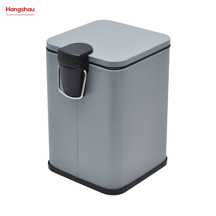 Bote de basura para baño cuadrado de 5L, cubo de basura de estilo moderno, cubo de basura con recubrimiento en polvo de metal, cubo de basura con Pedal para el hogar, cubos de basura para cubo de basura interior 