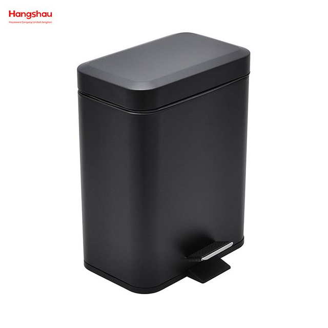 Cubo de basura cuadrado de 5L para baño, cubo de basura, cubos de basura para interior, cubo de basura con revestimiento de polvo de Metal, Pedal para el hogar, cubo de basura de estilo moderno