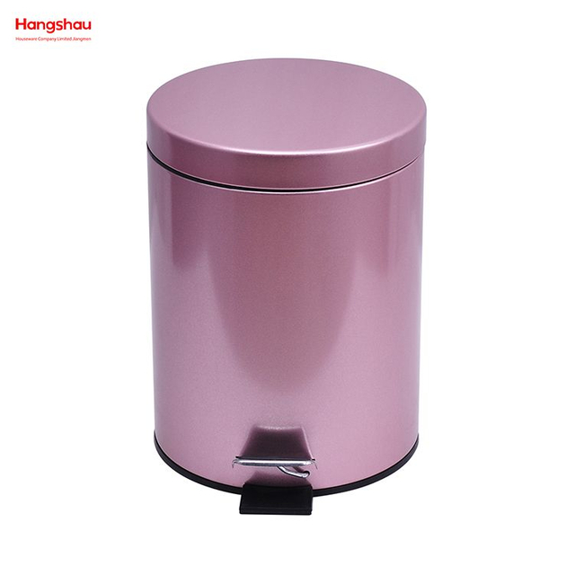 5L Pulverización De Laca Dormitorio Hogar Contenedor Con Pedal Redondo Oficina Baño Cubo De Basura Simple Bote De Basura Contenedores De Polvo Con Pedal Redondo Acero Inoxidable 