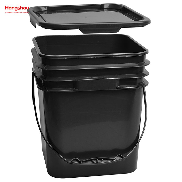 Cubo de agua para barbacoa para acampar al aire libre, cubo portátil, cubo de almacenamiento cuadrado de hierro, juego de playa, cubo de almacenamiento cuadrado de plástico, juegos de 3 piezas Cubo de carbón para barbacoa