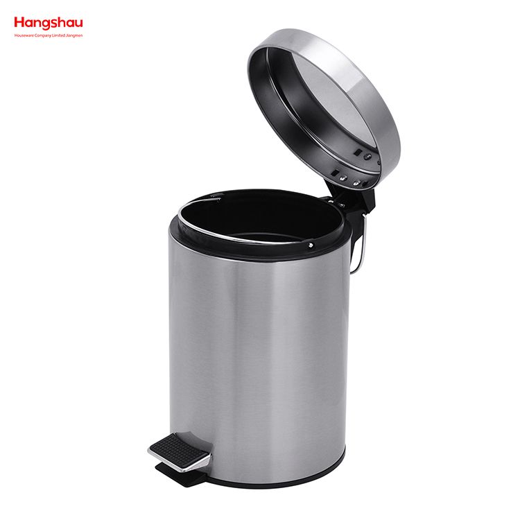 Cubo de basura con pedal redondo de acero inoxidable de 3 litros, cubo interior para baño doméstico, cubo de basura con pedal para uso en oficina y cocina, cubos de basura, cubo de basura
