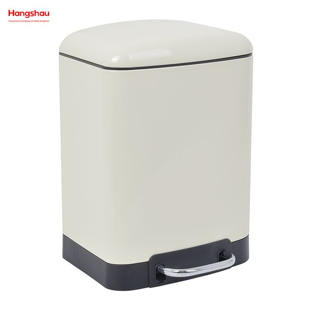 Cubo de basura metálico de fácil limpieza de acero inoxidable con cierre suave para cocina casera de 6L con pedal