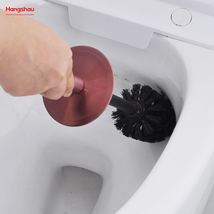 Escobilla de baño de pie de acero inoxidable barnizado brillante, inodoro de baño de Metal con soporte, juego de limpieza de cepillo de plástico 