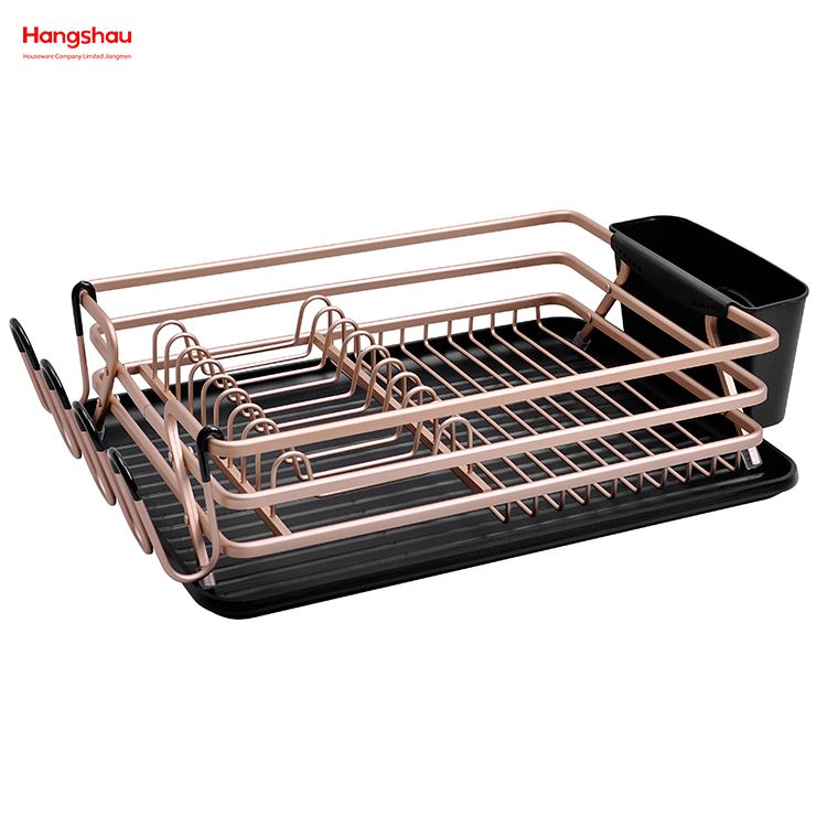  Estante para platos de plástico y secado de metal y aluminio, estante para platos de aleación sobre fregadero, organizador, soporte de cocina, estante para platos, estante para platos para encimera, portavasos 