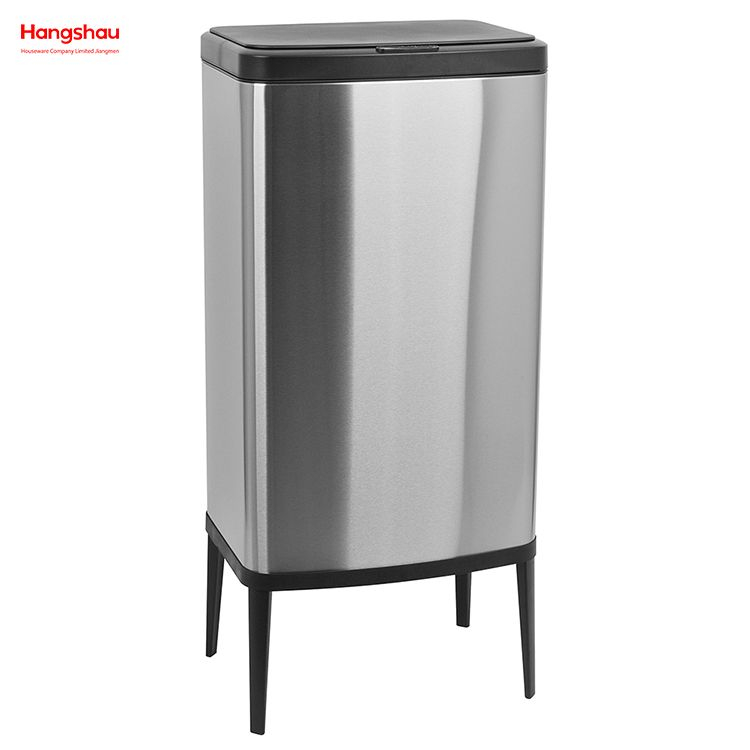 Cubo de basura de cocina inteligente de acero inoxidable, 55L, cubo de basura de inducción, Sensor automático, cubo de basura de plástico 