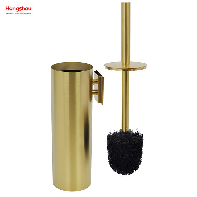 Pulverización de laca dorada Batio de acero inoxidable para el baño de acero inoxidable 304 Soporte de cepillo para el inodoro montado en la pared