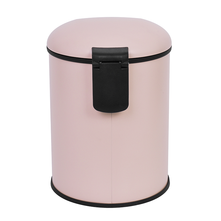 5L Bin de basura redonda de basura redonda de acero galvanizado para basura de la oficina de residuos de cocina puede colorido cubierta de polvo de pedal de pie de cierre silencioso
