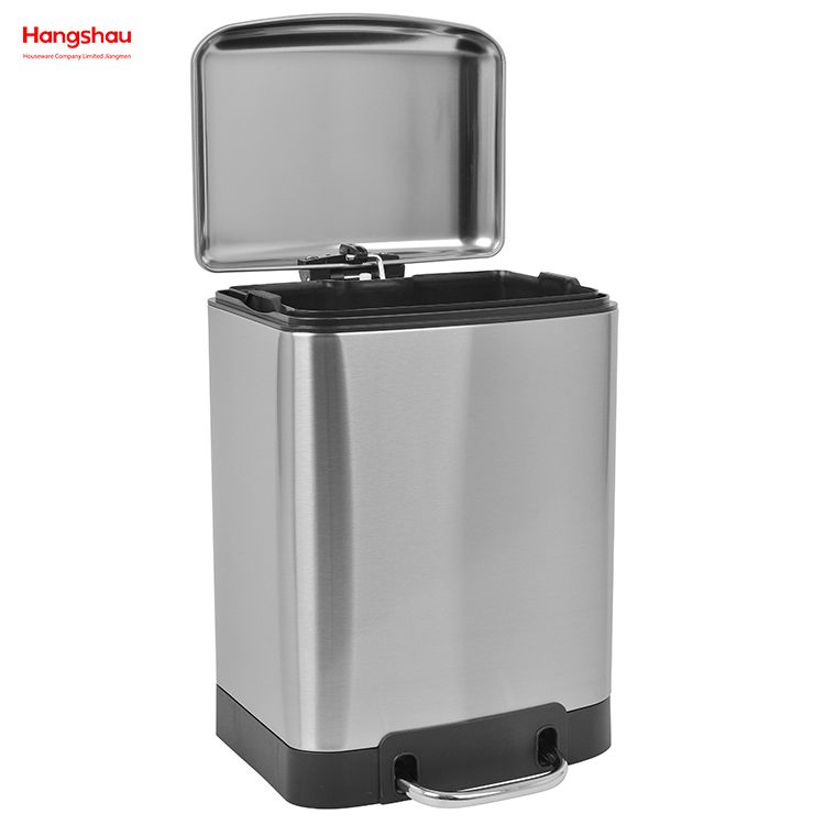 Papelera nórdica de acero inoxidable para el hogar, 6L, para Hotel, baño, papelera de Metal, papelera con Pedal, papeleras de reciclaje