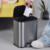 Bote de basura doble de gran capacidad para hotel de 5l, cubo de basura de acero inoxidable, cubo de basura con pedal de metal impreso personalizado