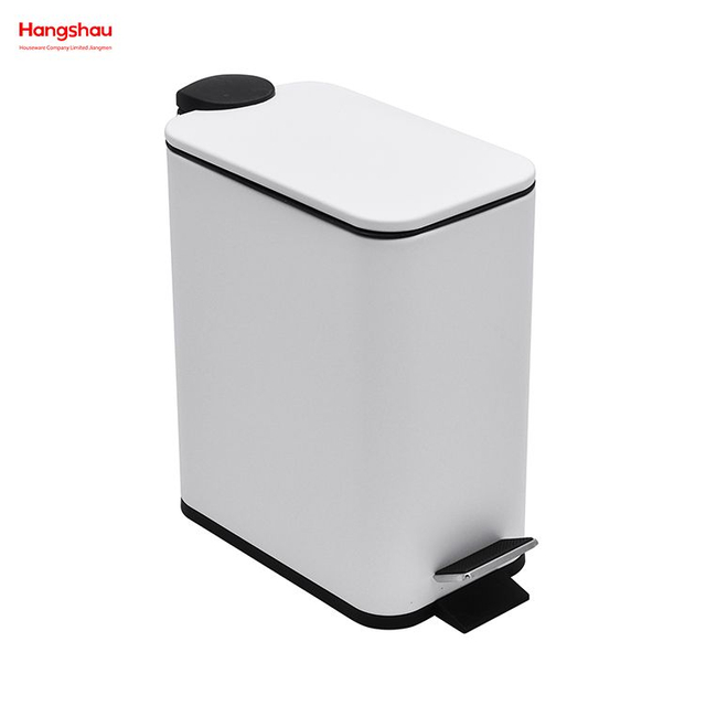 Cubo de basura de 5L, cubo de basura de estilo moderno con Pedal, cubo de basura cuadrado para el hogar, cubo basura para baño para interior, Metal 