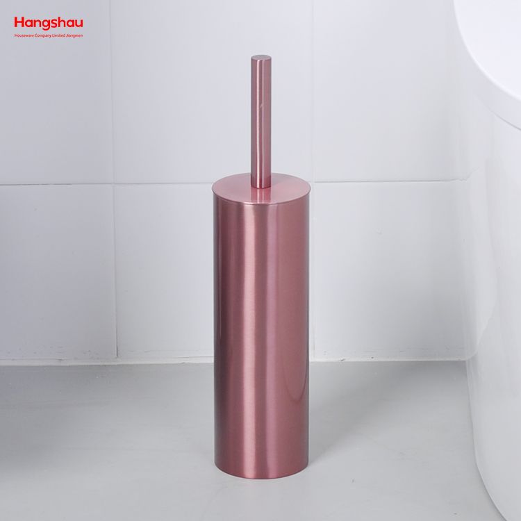 Escobilla de baño de pie de acero inoxidable barnizado brillante, inodoro de baño de Metal con soporte, juego de limpieza de cepillo de plástico 