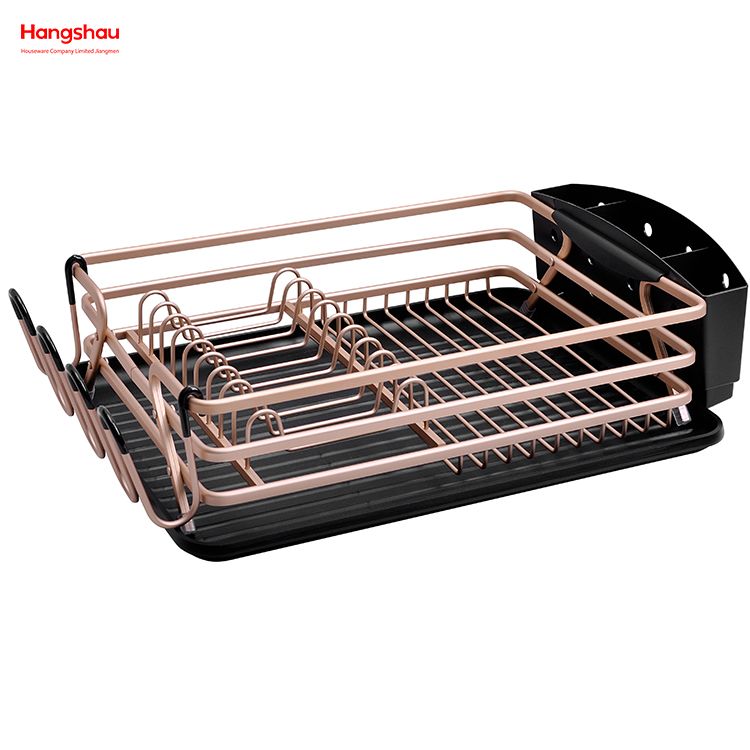  Estante para platos de plástico y secado de metal y aluminio, estante para platos de aleación sobre fregadero, organizador, soporte de cocina, estante para platos, estante para platos para encimera, portavasos 