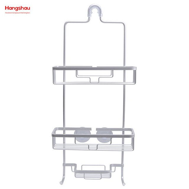 Colgador de aluminio para baño Accesorios de baño Carrito de ducha en estante de baño de aluminio Antióxido Durable Cesta colgante montada en la pared de 3 capas Montado en la pared 