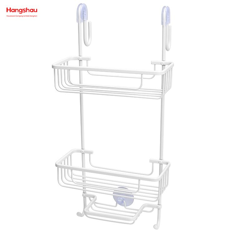 Accesorios de baño Carrito de ducha en aluminio Estante de baño Antióxido Durable Baño Percha de aluminio Cesta colgante montada en la pared de 3 capas Montado en la pared 