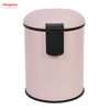 5L Bin de basura redonda de basura redonda de acero galvanizado para basura de la oficina de residuos de cocina puede colorido cubierta de polvo de pedal de pie de cierre silencioso