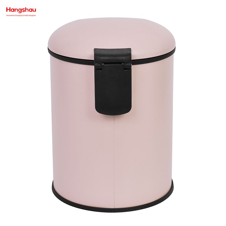 5L Bin de basura redonda de basura redonda de acero galvanizado para basura de la oficina de residuos de cocina puede colorido cubierta de polvo de pedal de pie de cierre silencioso