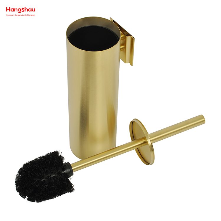 Pulverización de laca dorada Batio de acero inoxidable para el baño de acero inoxidable 304 Soporte de cepillo para el inodoro montado en la pared