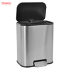 Bote de basura doble de gran capacidad para hotel de 5l, cubo de basura de acero inoxidable, cubo de basura con pedal de metal impreso personalizado