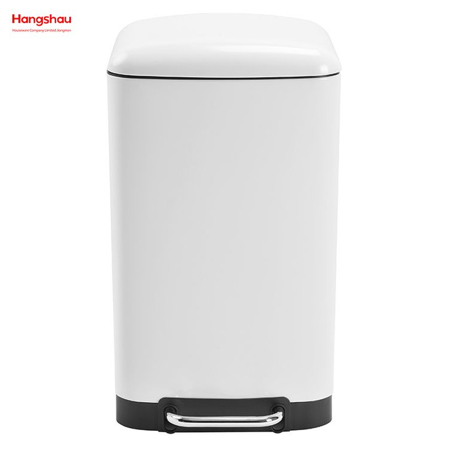 Cubo de basura de acero inoxidable con Pedal de cierre silencioso, Rectangular, colorido, personalizado, 30L, para cocina, papelera para oficina