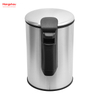 Contenedor de basura con pedal redondo de acero inoxidable de 12 litros con dispositivo de cierre suave Contenedor de basura con pedal para baño doméstico con pedal para uso en oficina y cocina Contenedores de basura