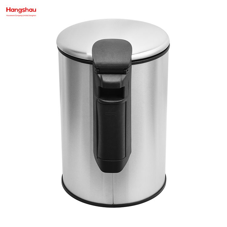 Contenedor de basura con pedal redondo de acero inoxidable de 12 litros con dispositivo de cierre suave Contenedor de basura con pedal para baño doméstico con pedal para uso en oficina y cocina Contenedores de basura