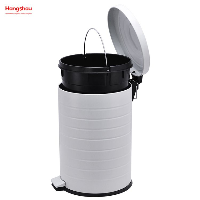 Bote de basura de cocina de 20L Contenedores de polvo para el hogar para bote de basura interior Recubrimiento en polvo Pedal Contenedor de basura Bote de basura para baño Bote de basura de estilo moderno de metal 