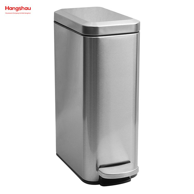 Bote De Basura Con Pedal Rectangular De Acero Inoxidable De 8L Bote De Basura Para Hotel Bote De Basura Con Pedal De Acero Inoxidable Con Bote De Basura Basura Para Cocina Bote De Basura De Oficina De Hotel